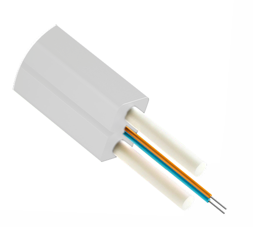 Кабель оптический FTTH DROP абонентский диэлектрический 1 волокно белый G657 KAB.D.701-WH 1км