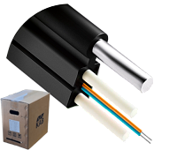Кабель оптический FTTH DROP комбинированный 1 волокно G657 KAB.F8.701.C в коробке