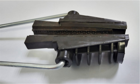 Зажим пластиковый Н-3 предназначен для крепления самонесущего оптического кабеля от 4 до 7мм с усилием до 1,5кН