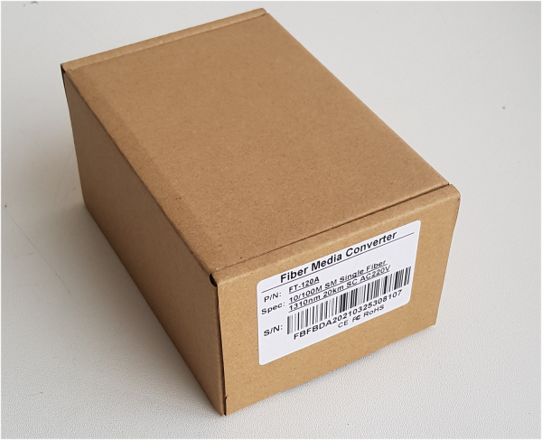 Медиаконвертер FT-120A WDM 10/100Base-TX/100Base-FX, TX 1310 нм /RX 1550 нм, SC, 20 км