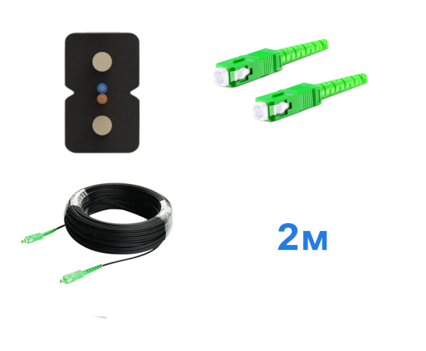Патчкорд FTTH без выносного элемента, диэлектрик, волокно G657, SC/APC -   2м.