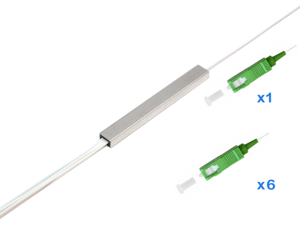 Делитель оптический планарный 1x6.SC/APC 1м.