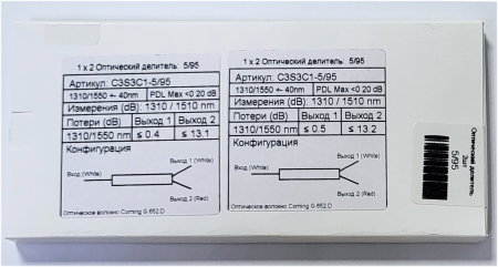 Делитель оптический FBT 1x2 1м.  99/1