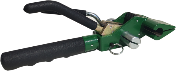 Клещи для натяжения стальной ленты для крепления узлов подвески оптического кабеля. Обрезиненные ручки.