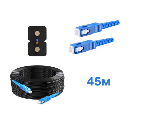 Патчкорд FTTH без выносного элемента, диэлектрик, волокно G657, SC/UPC -  45м.