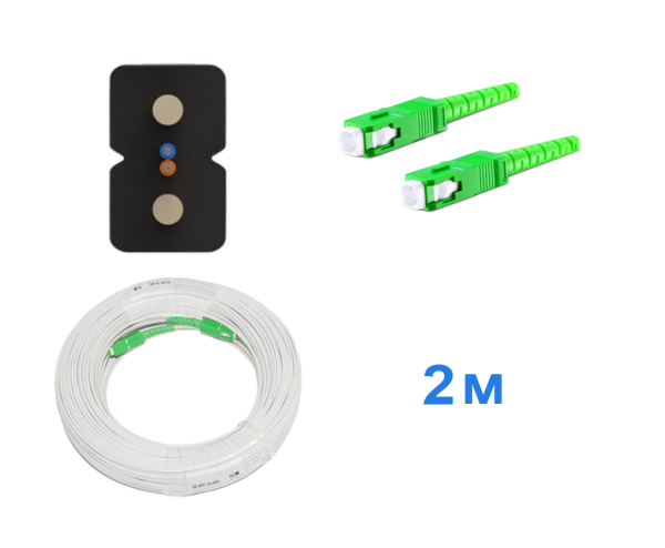 Патчкорд FTTH без выносного элемента, диэлектрик, волокно G657, SC/APC белый -   2м.